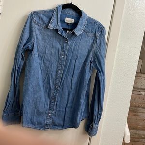 Jean button up shirt with snap buttons